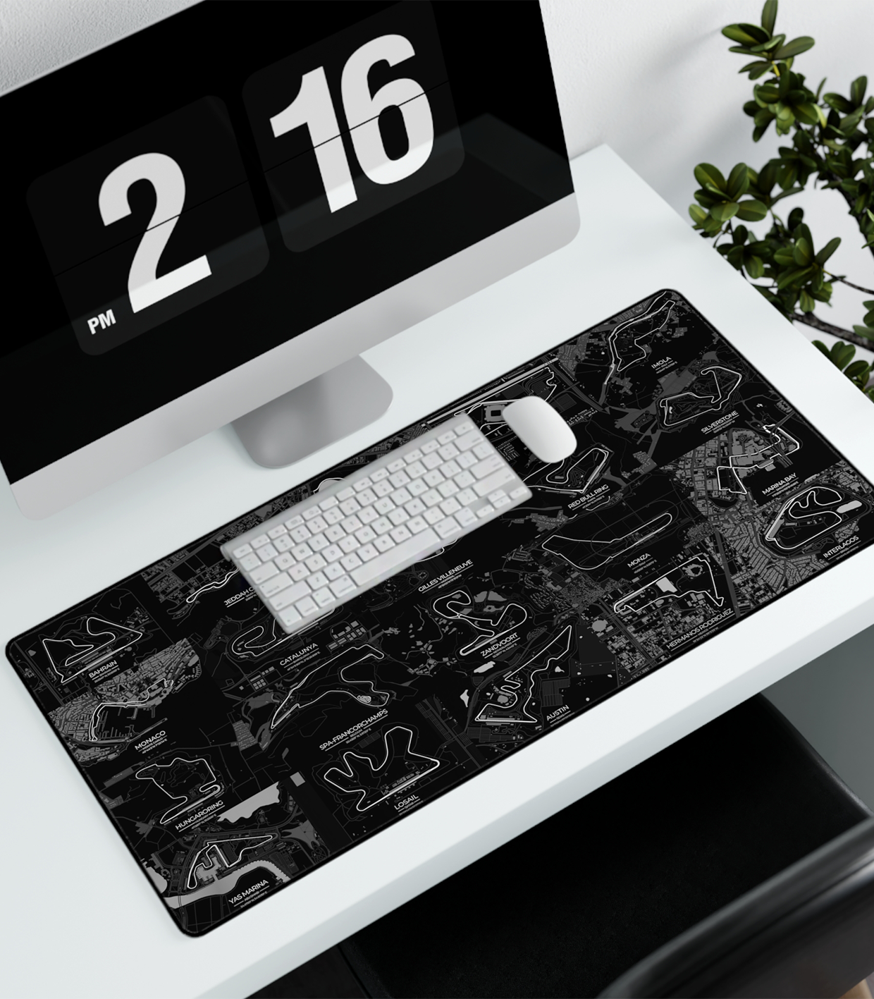 Black Track Desk Mat