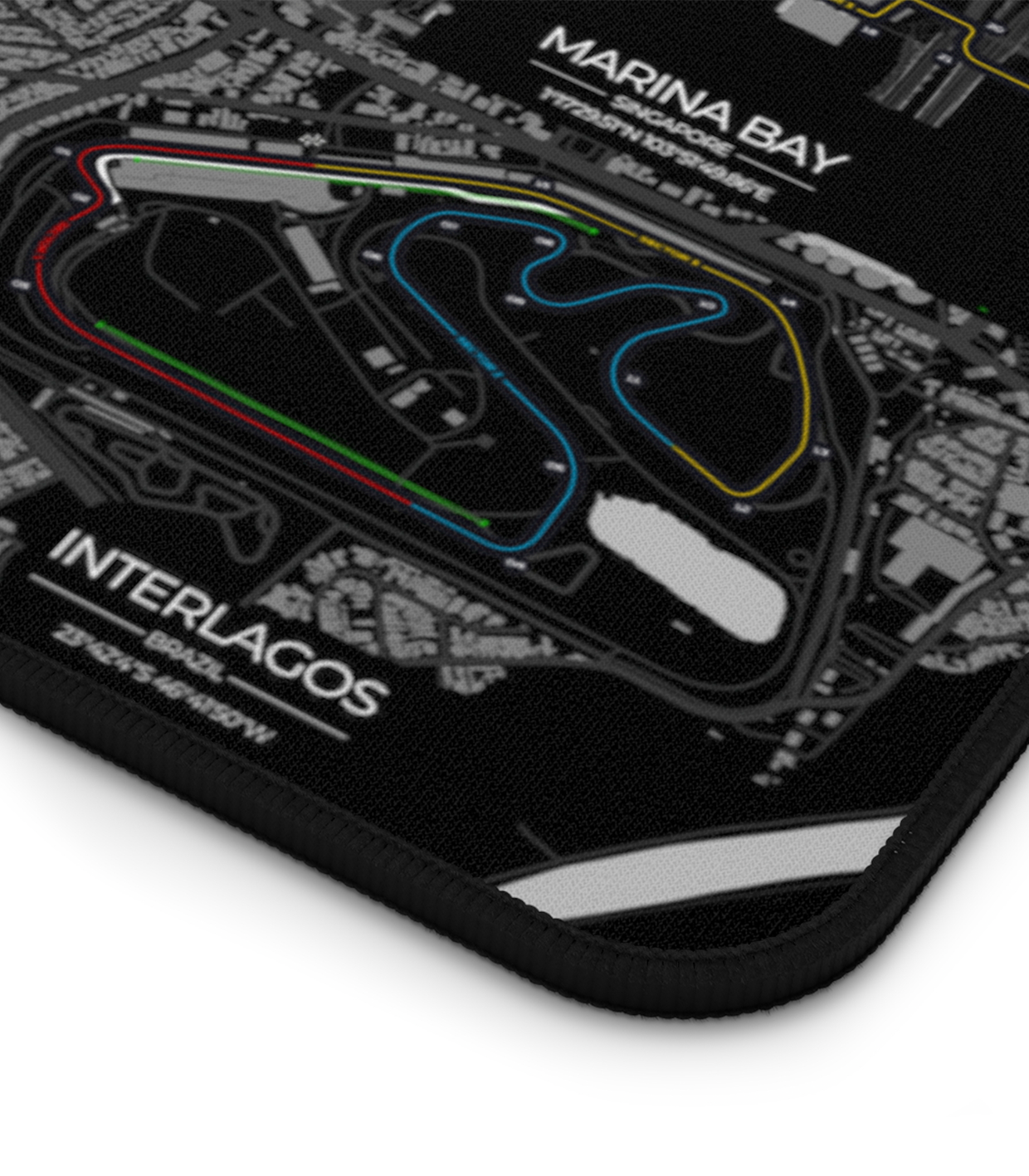 Black Track Sectors Desk Mat