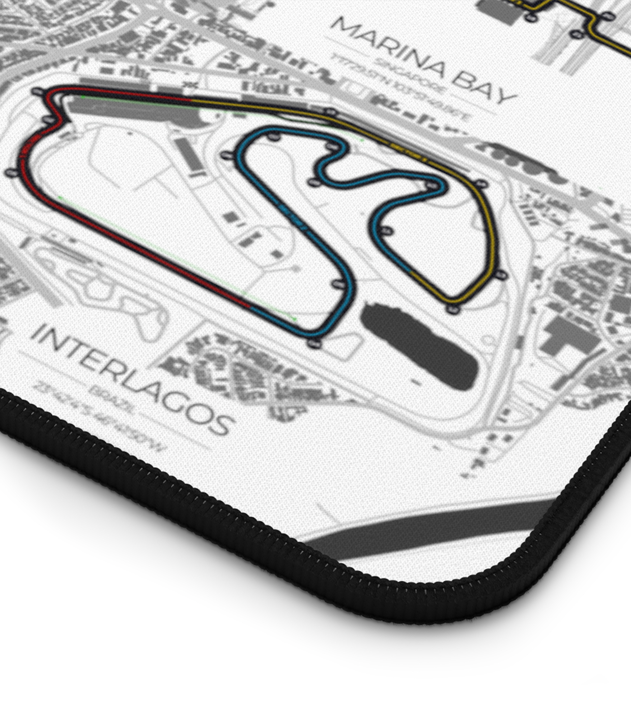 White Track Sectors Desk Mats