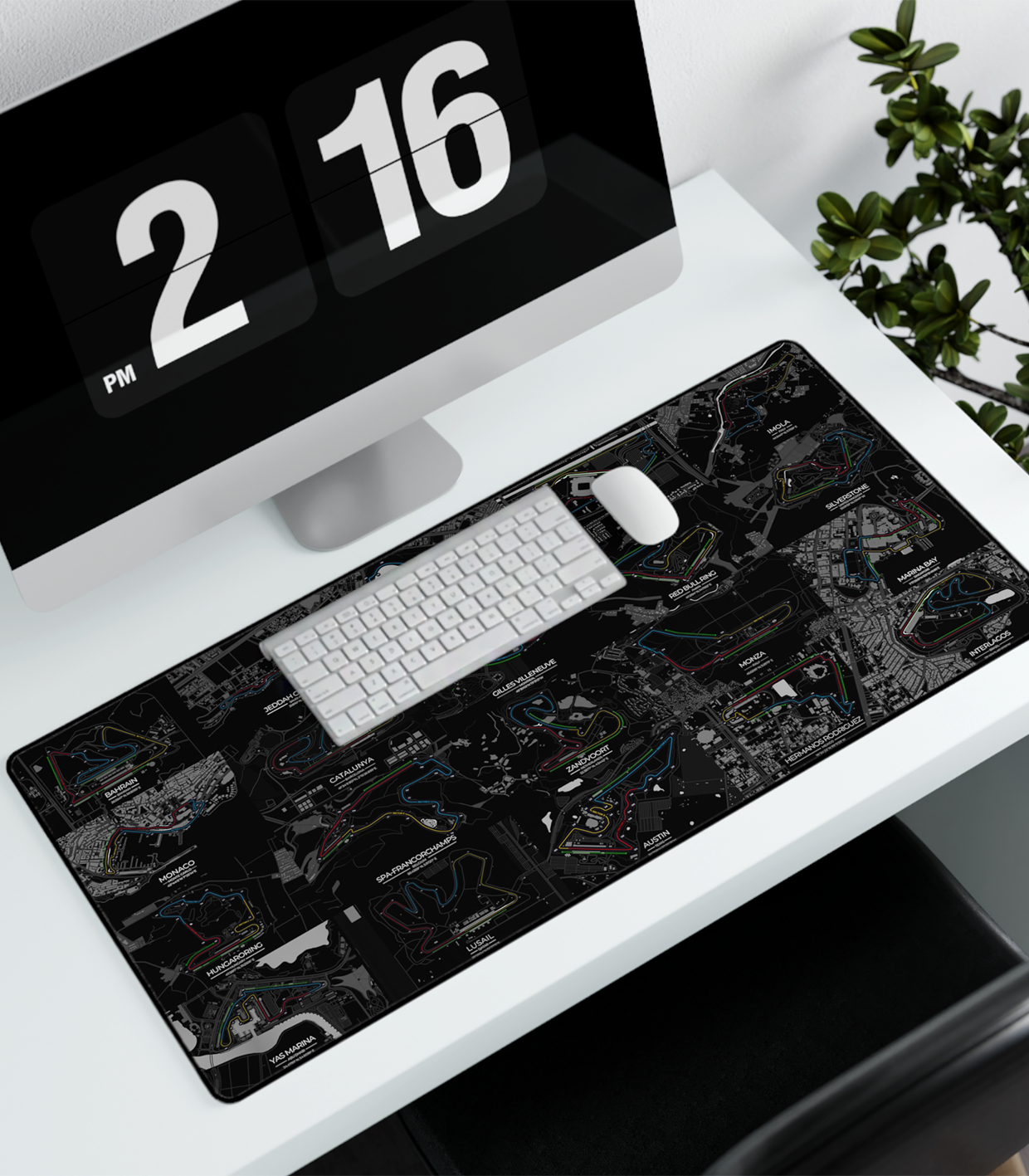 Black Track Sectors Desk Mat